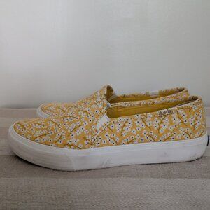 KEDS Yellow Floral Women's Slide On Shoes Size 9